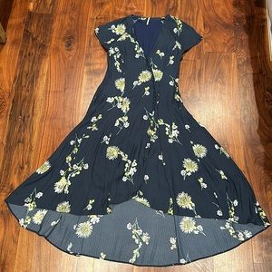 Free People Lost In You Blue Floral Midi Dress Size Extra Small